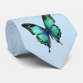 青い上の美しい蝶エレガントたち ネクタイ (ロール)