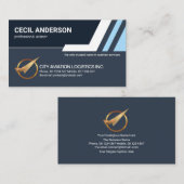 青い上スタイリッシュ空線航空物流 名刺 (正面/裏面)