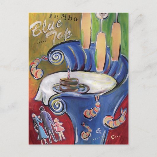 青い上 ポストカード (正面)