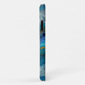 青い下出瑪瑙モノグラムの Case-Mate iPhoneケース (裏面/右)