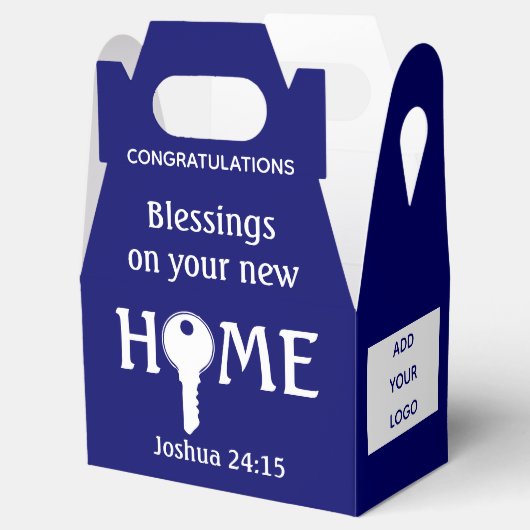 青い不動産仲介業者からクライアントへの新しいホーム終了ギフト フェイバーボックス (オープン)