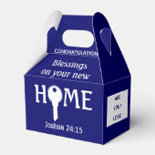 青い不動産仲介業者からクライアントへの新しいホーム終了ギフト フェイバーボックス (正面サイド)