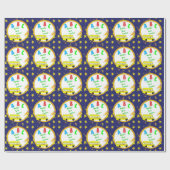 青い世界で最も最高のな学校教師の包装紙 ラッピングペーパー (フラット)