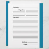 青い両面レシピページ (正面/裏面)