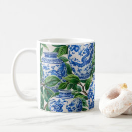 青い中国の磁器生姜壺 コーヒーマグカップ