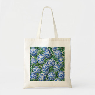 青い中国の磁器生姜瓶 トートバッグ