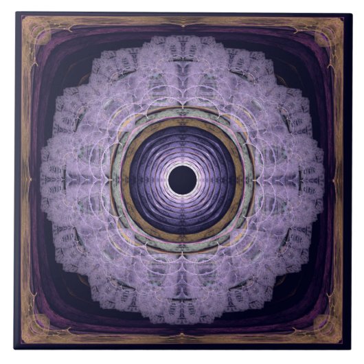 青い丸いフラクタル装飾 タイル (正面)