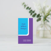 青い丸い四角形 名刺 (スタンド正面)