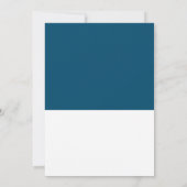 青い丸ユニークみを帯びた写真の卒業発表 案内状 (裏面)