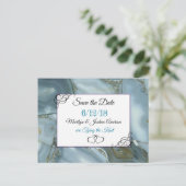 青い丸石日付はがきを保存 ポストカード (スタンド正面)