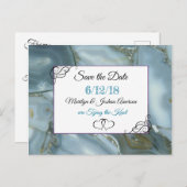 青い丸石日付はがきを保存 ポストカード (正面/裏面)