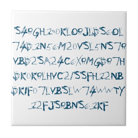 青い乱数文字ファンキー タイル (正面)