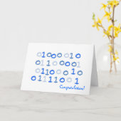 青い二進新生児カード カード (黄色い花)