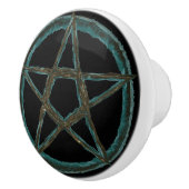 青い五芒星のカスタムな陶磁器のノブ セラミックノブ (右)