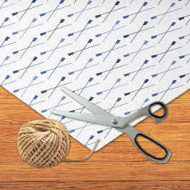 青い交差したオールのパターンのスポーツ 薄葉紙