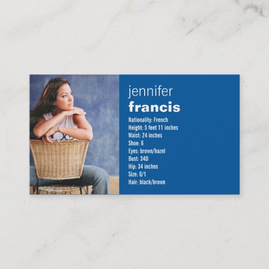 青い交差小型Compカード 名刺 (正面)