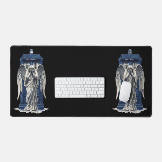青い交番で泣く天使1 デスクマット (キーボード&マウス)