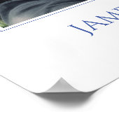 青い人生の祝祭り フォト葬儀 ポスター (角)