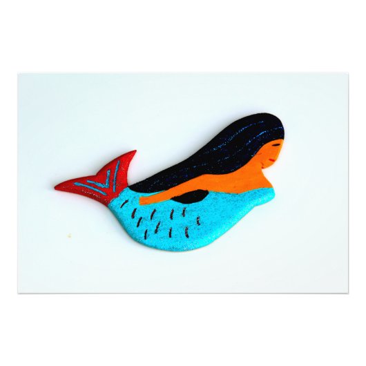 青い人魚の写真プリント フォトプリント            (正面)