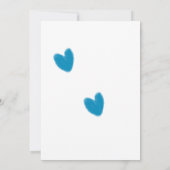 青い人魚の水色ハート追加の名前の誕生日ye 招待状 (裏面)