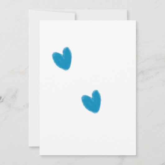 青い人魚の水色ハート追加の名前の誕生日ye 招待状 (裏面)