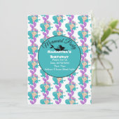 青い人魚パーティー ピンクの招待状 招待状 (スタンド正面)