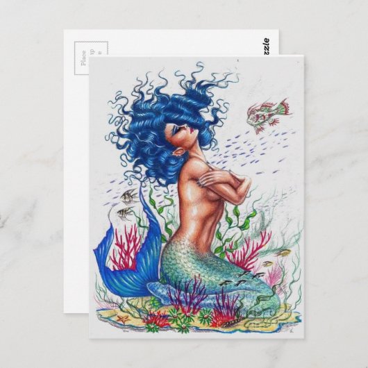 青い人魚 ポストカード (正面/裏面)