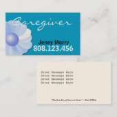 青い介護者の名刺のテンプレート 名刺 (正面/裏面)