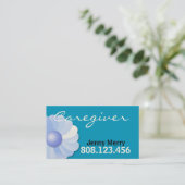 青い介護者の名刺のテンプレート 名刺 (スタンド正面)