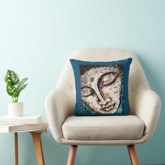 青い仏の水彩画の芸術の装飾用クッション クッション (椅子)