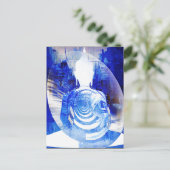 青い仏陀 現代仏教美術 ポストカード (スタンド正面)