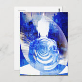 青い仏陀 現代仏教美術 ポストカード (正面/裏面)
