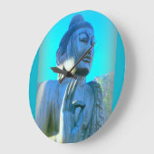 青い仏 ラージ壁時計 (傾斜)