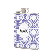 青い仕上げパターン名モノグラム フラスク (左)