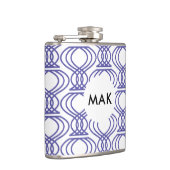 青い仕上げパターン名モノグラム フラスク (右)
