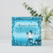 青い仮面のマスカレードボールパーティー 招待状 (スタンド正面)