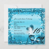 青い仮面のマスカレードボールパーティー 招待状 (裏面)