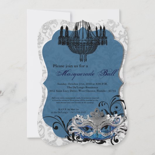 青い仮面玉装着ハロウィーンパート 招待状 (正面)