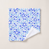 青い任意パターンの陰ダビデの星 バスタオルセット (ウォッシュタオル)