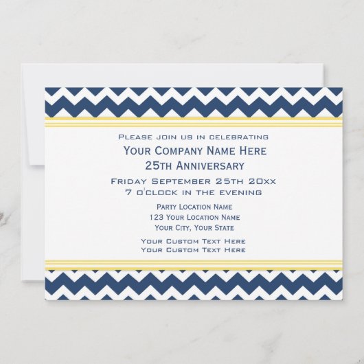 青い企業のな記念日のパーティの招待状 招待状 (裏面)