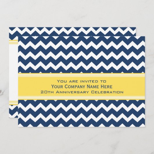 青い企業のな記念日のパーティの招待状 招待状 (正面/裏面)