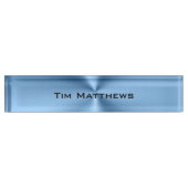 青い企業のオフィス デスクネームプレート (正面)