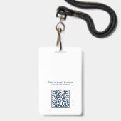青い企業のロゴ　訪問者用ＩＤカード バッジ (裏面（ネックストラップ付）)