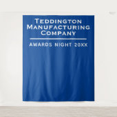 青い企業プレゼンテーションアワードの背景 タペストリー (正面)