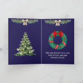 青い休日のグリーティングカード カード (内部)