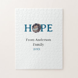 青い休日の希望 太文字の子供の写真 名前よー ジグソーパズル