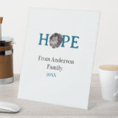 青い休日の希望 太文字の子供の写真 名前よ 台座サイン (インサイチュ)