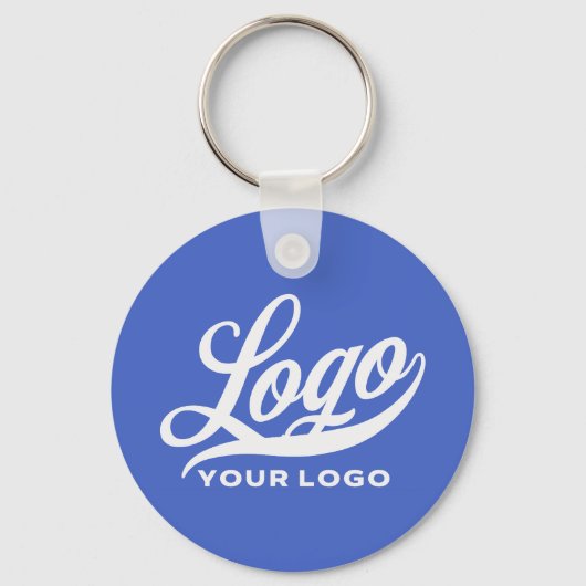 青い会社のロゴと名王室の前の両面 キーホルダー (正面)