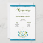 青い伝統的なメキシコの花の写真 キンセアニェラ 招待状 (裏面)