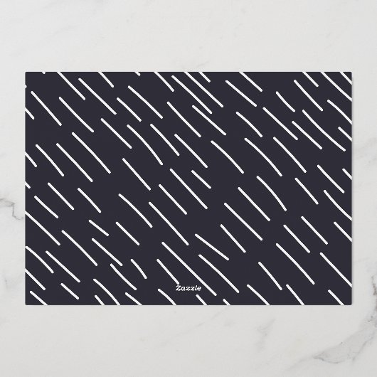 青い伝統的Joy写真クリスマスの貝 箔シーズンカード (裏面)